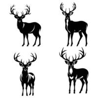 Deer vector silhouette bundle.