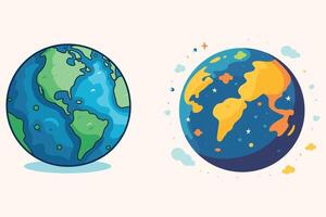 Cartoon planet earth vector illustration.