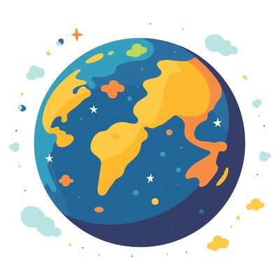 Cartoon planet earth vector illustration.