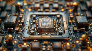 AI generated Close Up of a Computer Chip photo