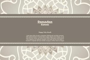 Elegant glamour background and poster Ramadan Kareem with gradient style and realistic icon vector