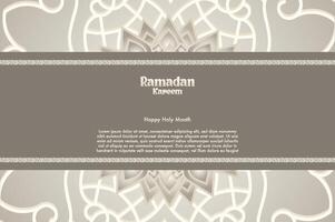 Elegant glamour background and poster Ramadan Kareem with gradient style and realistic icon vector