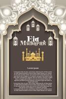 Elegant Islamic glamour background and poster Eid Mubarak Idul Fitri or Ramadan with gradient elemen vector