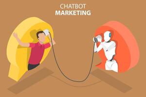 3D Isometric Flat Vector Conceptual Illustration of AI Chatbot.