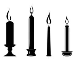 Easter candle black Silhouette vector. vector