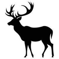 Deer black Silhouette vector. vector