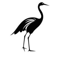 Crane black Silhouette vector. vector