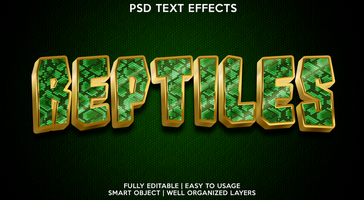 reptiles texte effet modèle psd