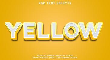 Yellow text effect template psd