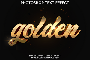 efecto de texto dorado psd