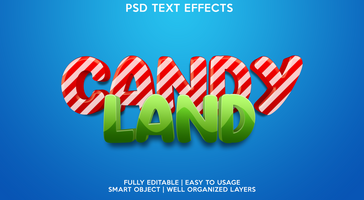 candy land text effect template psd