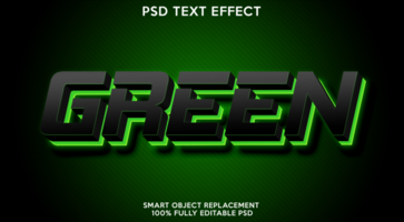 green text effect template psd