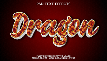 dragon text effect template psd