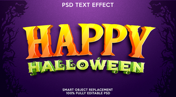 fröhlicher halloween-texteffekt psd