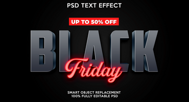 black friday text effect psd