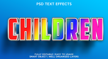 children text effect psd