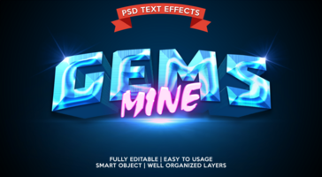 gems minetext effect template psd