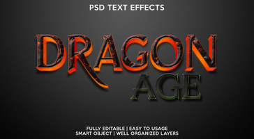 dragon age text effect template psd