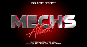 mechs attaque texte effet modèle psd