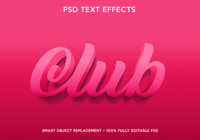 club text effect psd