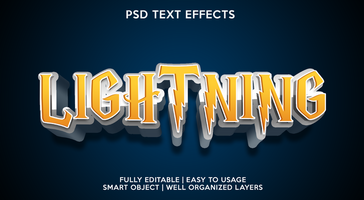 lightning text effect template psd