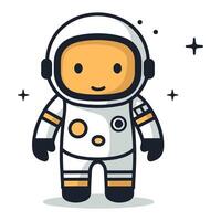 linda astronauta dibujos animados vector ilustración.