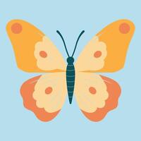 Cute butterfly sticker cartoon vector illustration.