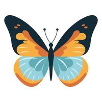 Cute butterfly sticker cartoon vector illustration.