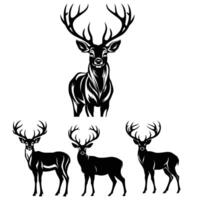 Deer vector silhouette bundle.