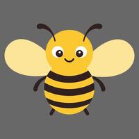 Cute funny bee cartoon vector illustration.