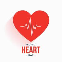 happy international heart day background with heartbeat design vector