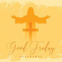 holy week good friday greeting card design vector