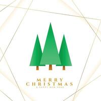 merry christmas festive season background with xmas tree design vector