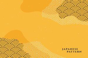 japanese pattern traditional yellow background vector