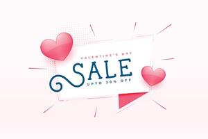 valentines sale banner with hearts design vector