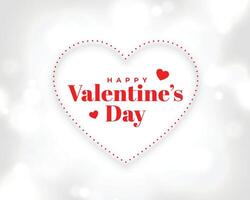 white valentines day background with heart frame vector