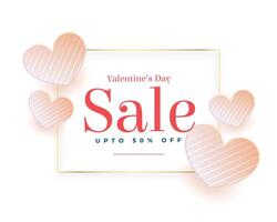 soft valentines day sale and discount poster design vector
