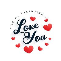 valentines day greeting with love you message vector