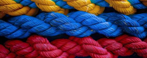 AI generated Close Up of a Multi Colored Rope photo