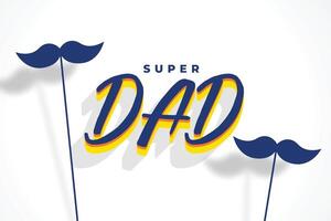 3d style father's day lovely background with moustache design vector