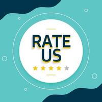 modern style rate us background with top score rating design vector