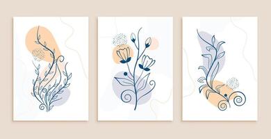 abstract and elegant blossom flower and leaf banner in collection vector