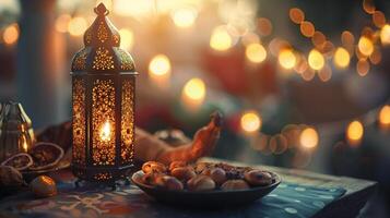 AI generated Traditional Muslim Arabic holiday Ramadan, background. AI Generated photo