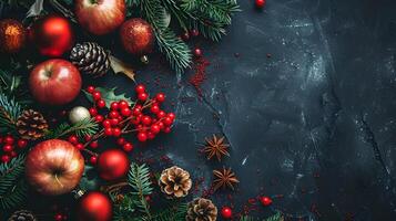 AI generated Beautiful colorful festive Christmas background for your design. AI Generated photo