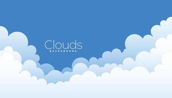 fluffy clouds on blue background design vector