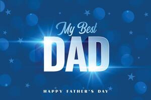 father's day blue card with my best dad message vector