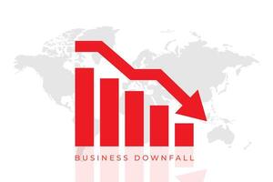 business share market downfall red arrow background vector