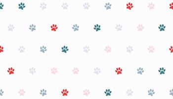 cartoon style paw print pattern background for fauna fun vector