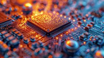 AI generated Close Up of a Computer Chip photo