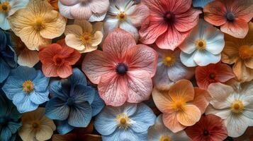 AI generated Colorful Flowers on Table photo